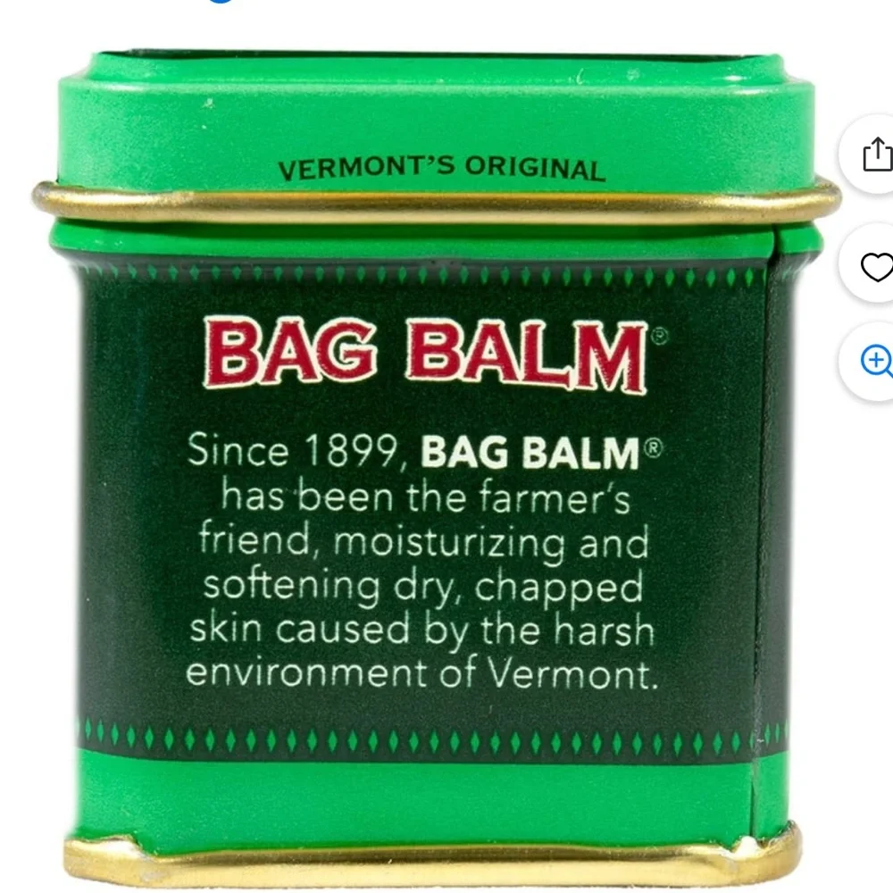 BAG BALM MINI TRAVEL SIZE SKIN LIP MOISTURIZER 1oz TIN VERMONT FARMERS GREEN RED